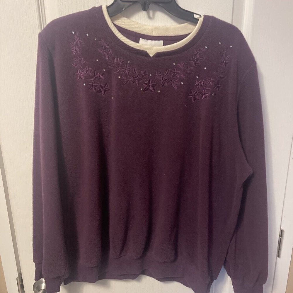 alfred dunner star print womens large sweater pullover J191